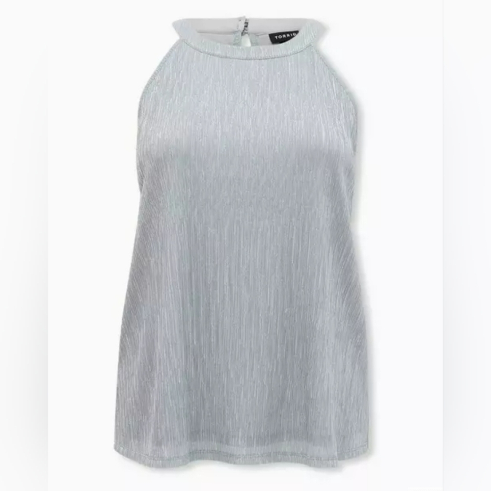 Torrid Metallic Silver Halter Top